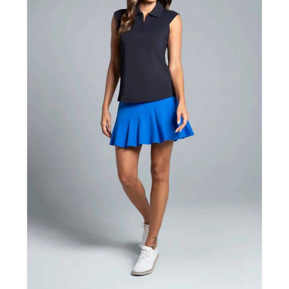 NEW IBKUL solid sleeveless polo in black